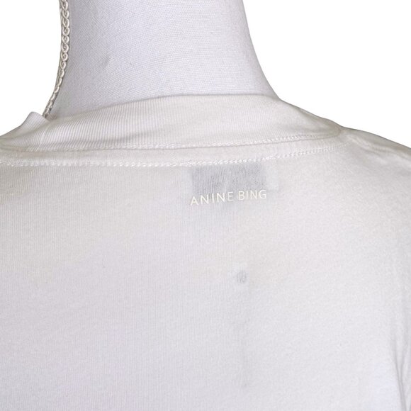 Anine Bing Cason Oversized T-Shirt New York Blur White Tee size Small - Picture 5 of 7